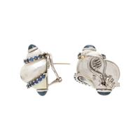 Seaman Schepps, Sapphire, Turbo Shell, and White Gold Earrings