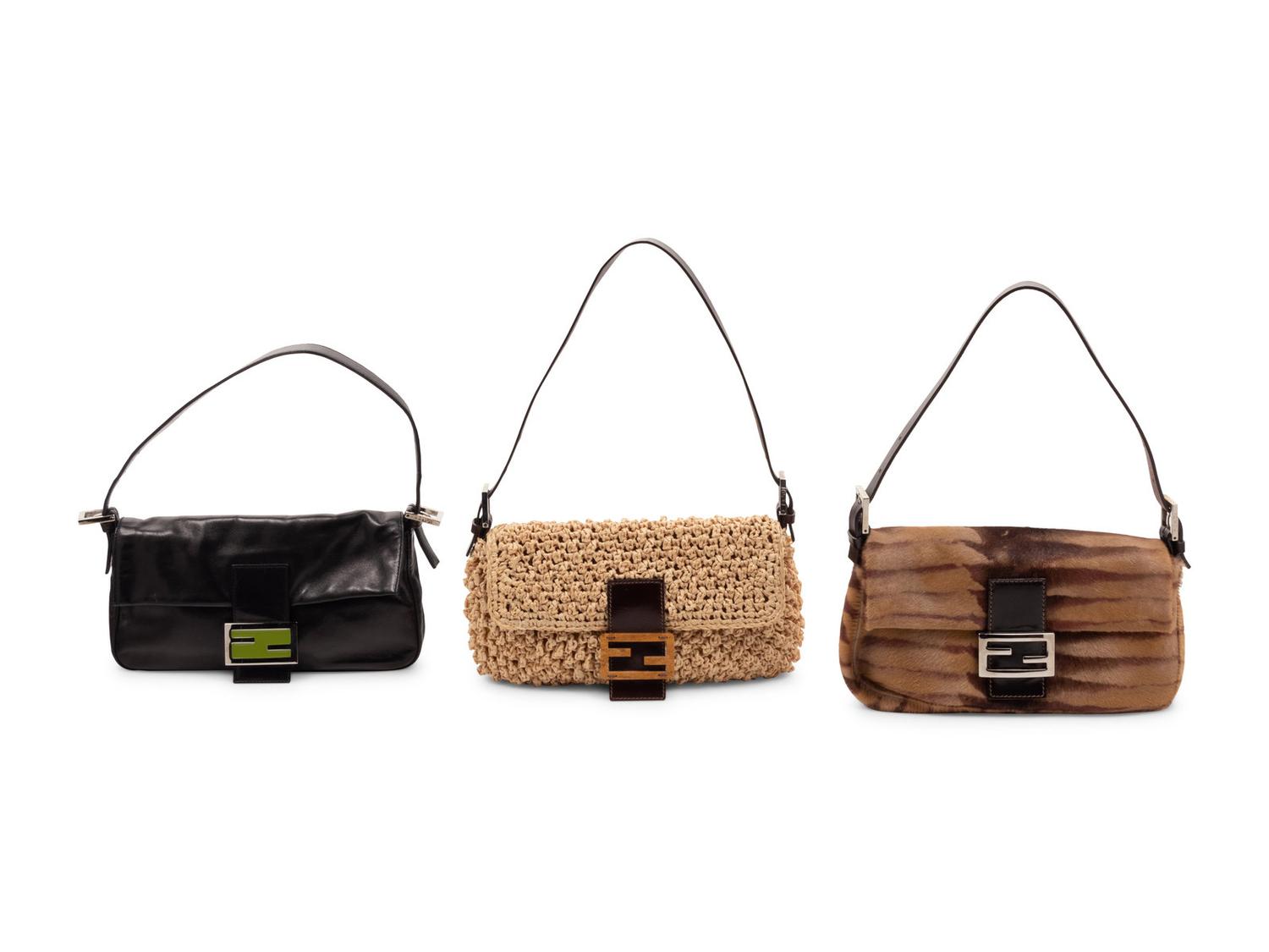 Five Fendi Baguette Flap Bags