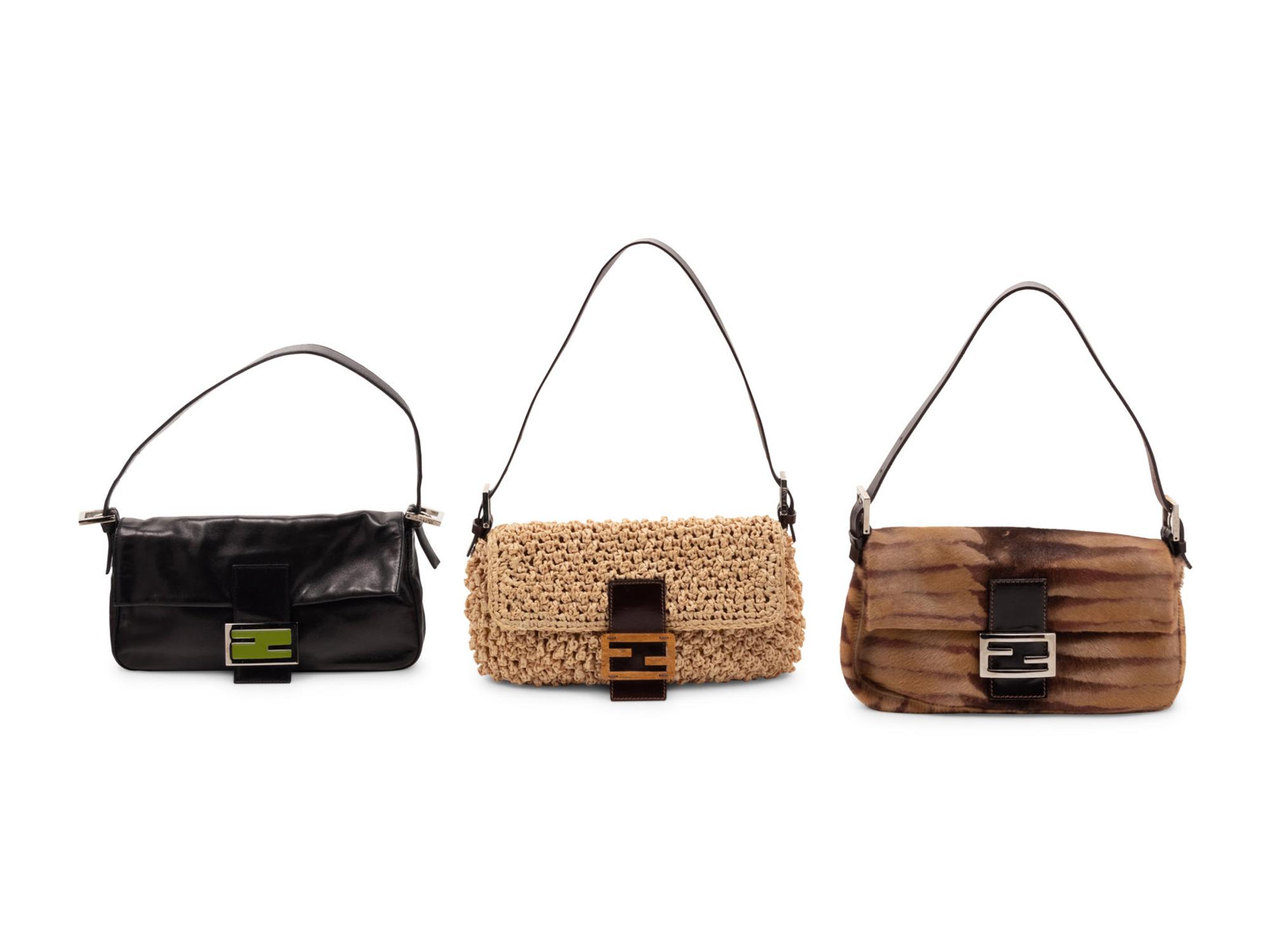 Five Fendi Baguette Flap Bags