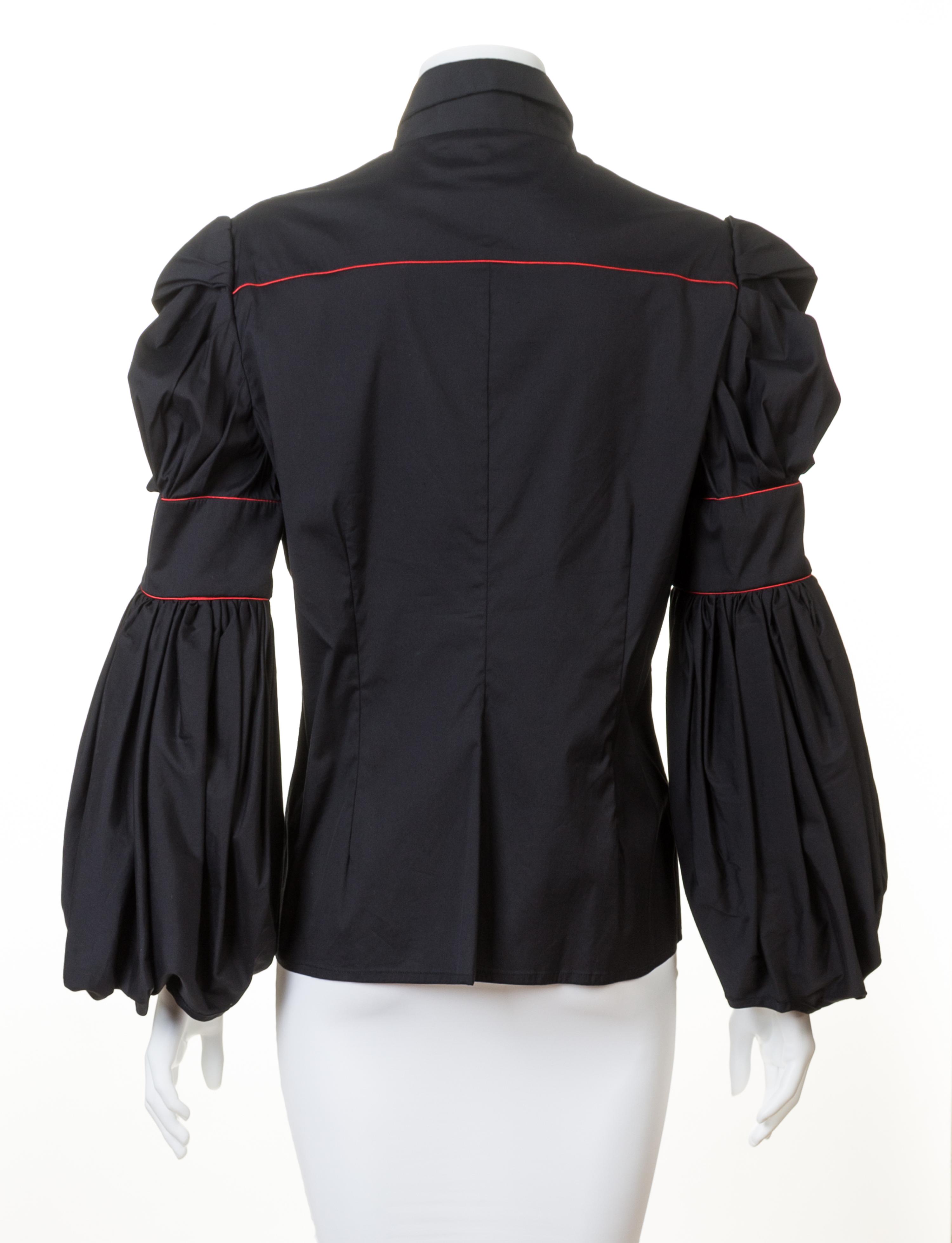 A Boudicca Black Cotton Blouse, Size 14.