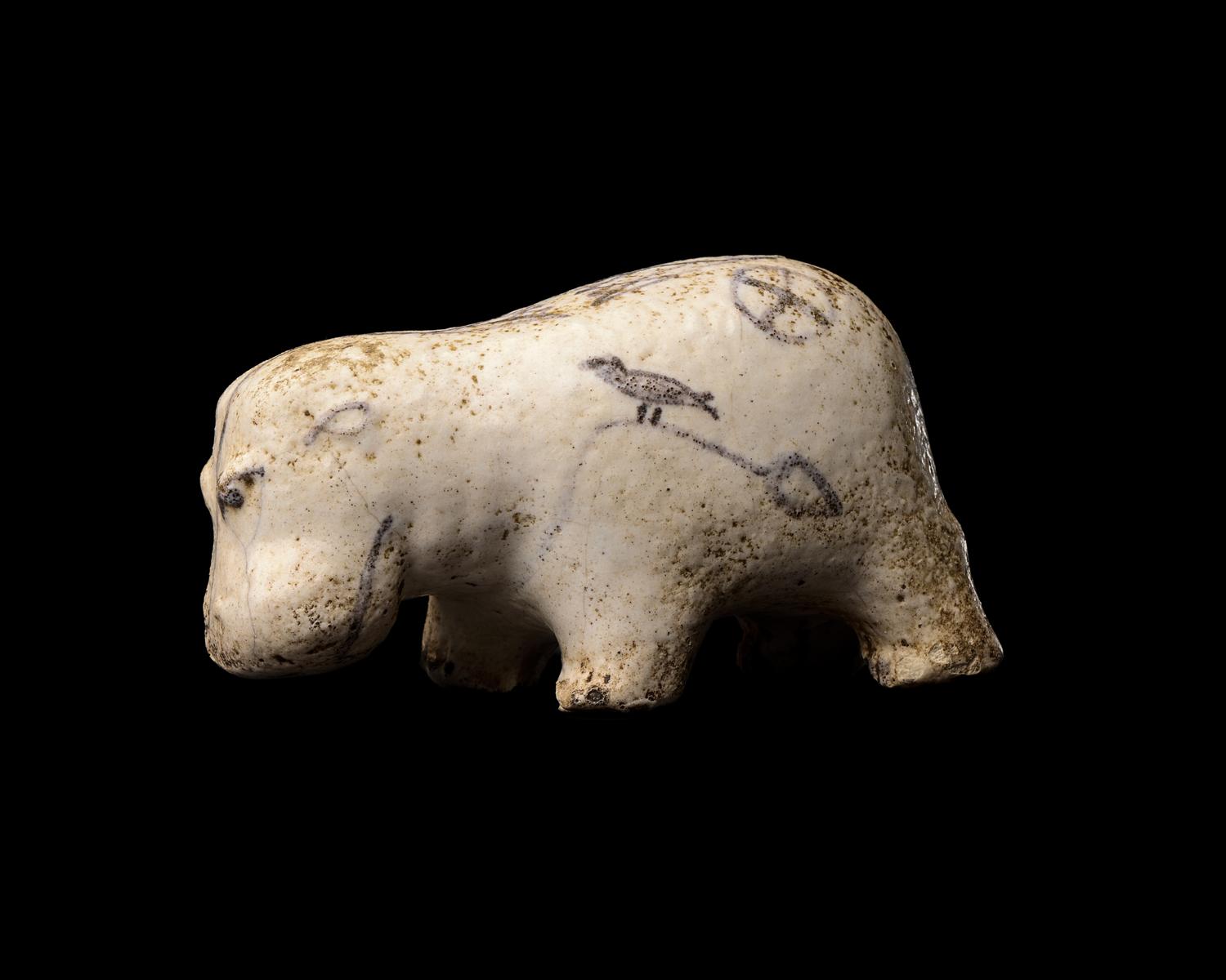 An Egyptian Faience Hippopotamus