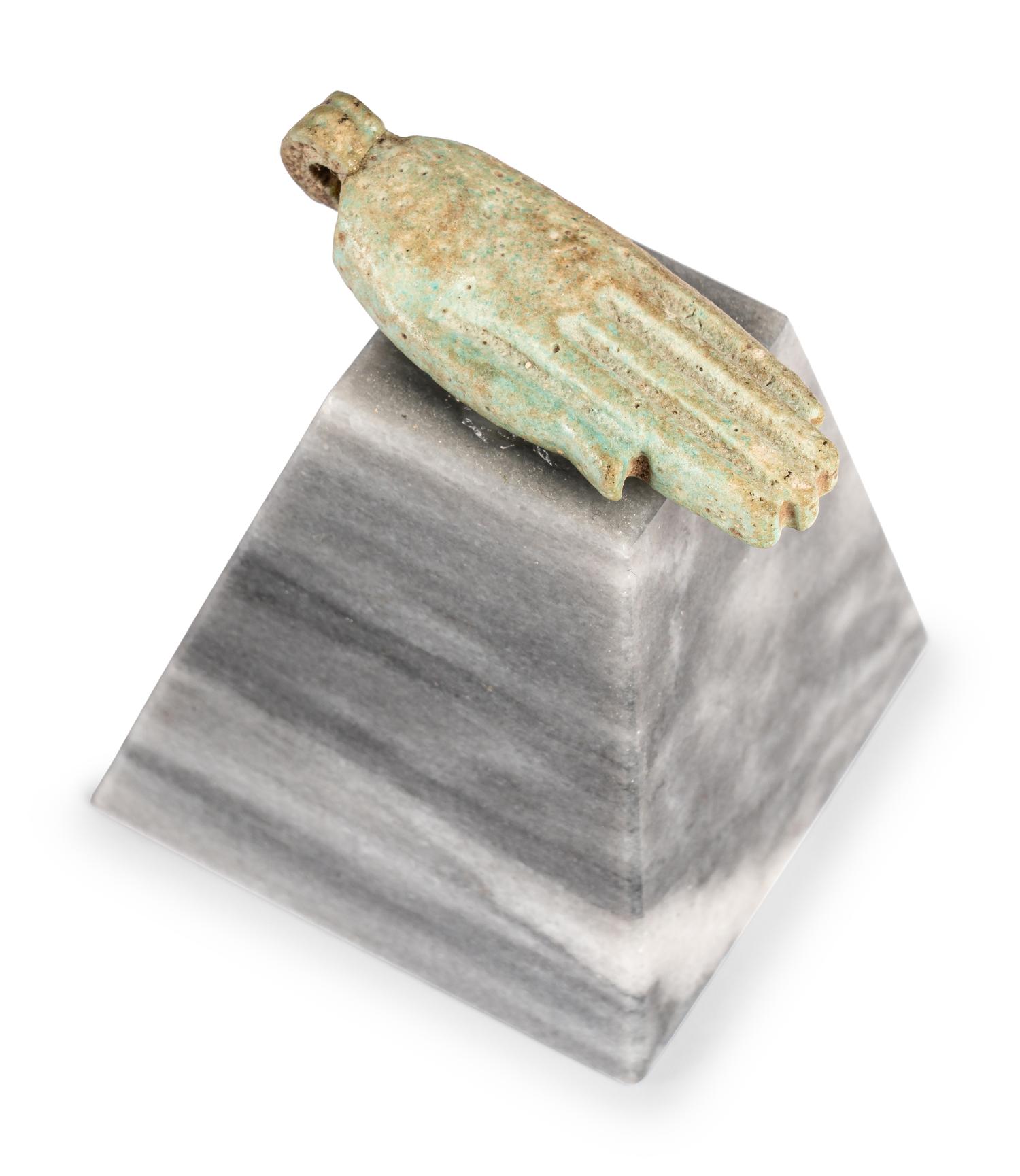 An Egyptian Faience Hand