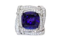 A Fine Platinum, Tanzanite, and Diamond Brooch, Van Cleef and Arpels, 30.00 dwts.