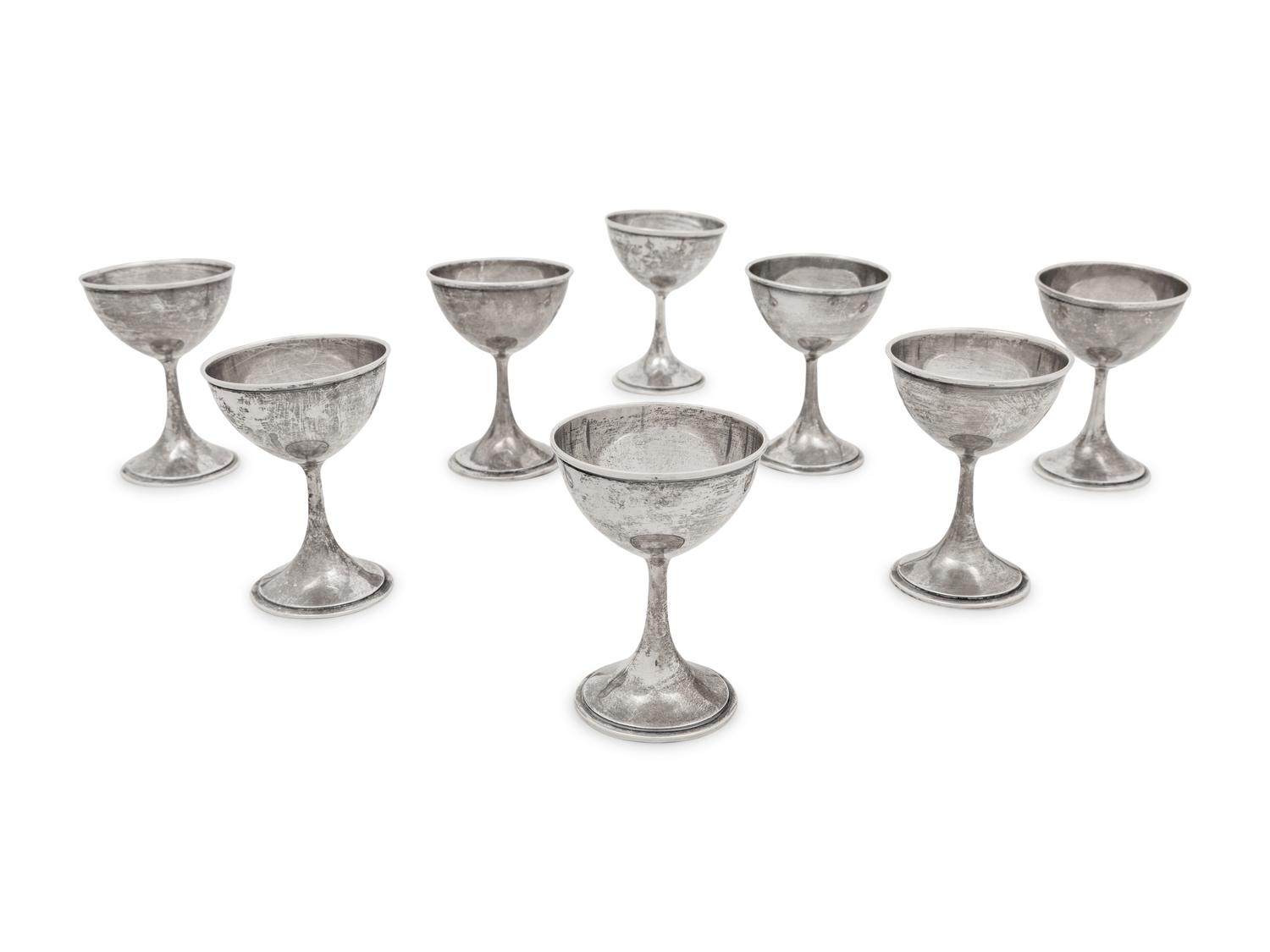 A Set of Eight American Silver Coupes