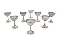 A Set of Eight American Silver Coupes