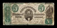 [CONFEDERATE STATES OF AMERICA] A Contemporary Counterfeit CT-33 $5 Note