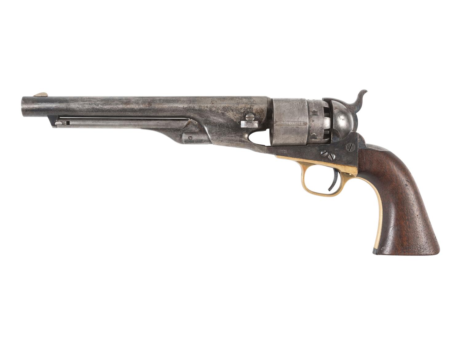 [CIVIL WAR]. Collection of militaria and related artifacts belonging to Sergeant Hamilton Ballentine Co. K, 6th Pennsylvania Cavalry, highlighted by 1860 Army pistol, holster, flask, and cap pouch.