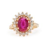 Composite Gemstone, Diamond, and Yellow Gold Ring