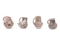 Collection of Anasazi Black-on-White Pottery Pitchers