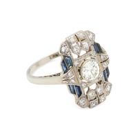 DIAMOND AND SYNTHETIC SAPPHIRE RING