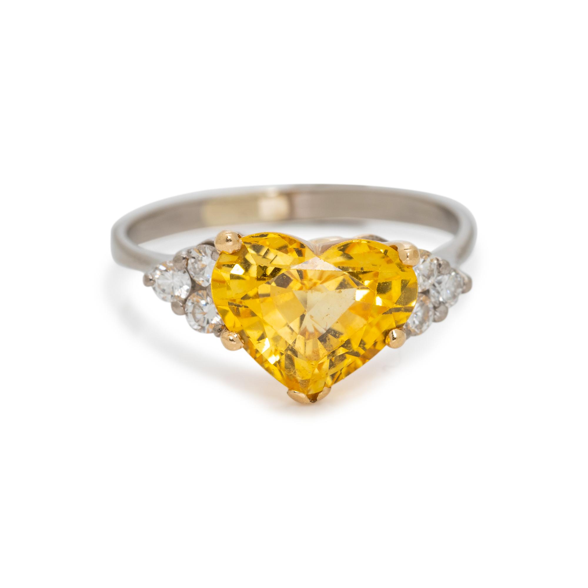 YELLOW SAPPHIRE AND DIAMOND RING
