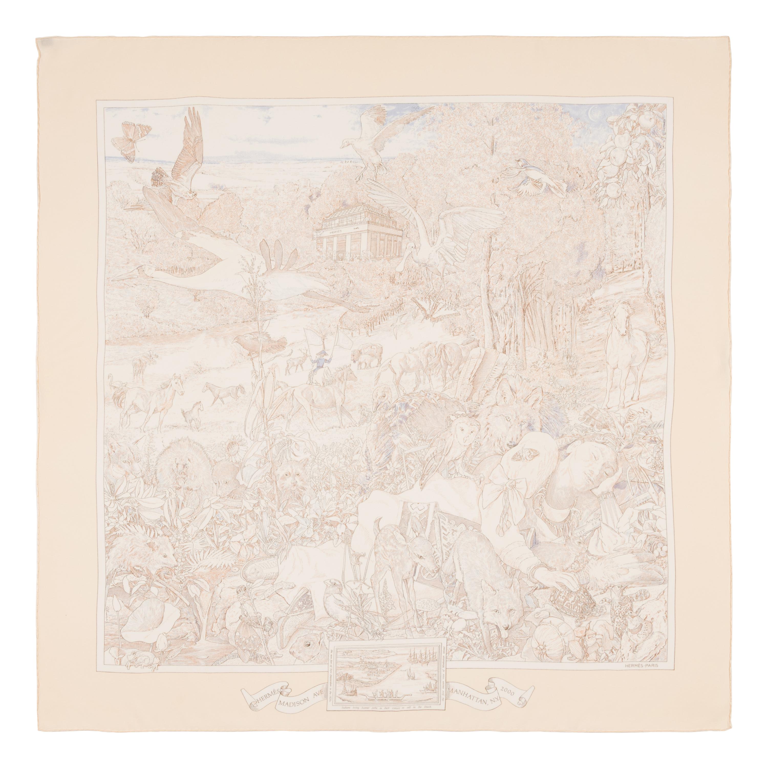 Hermès, Four Silk Scarves 90