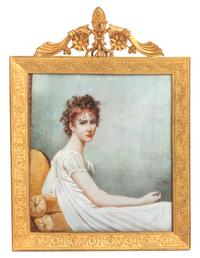 A Continental Portrait Miniature 7 7/8 x 5 3/4 inches.