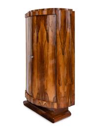 An Art Deco Rosewood Demilune Bar Cabinet