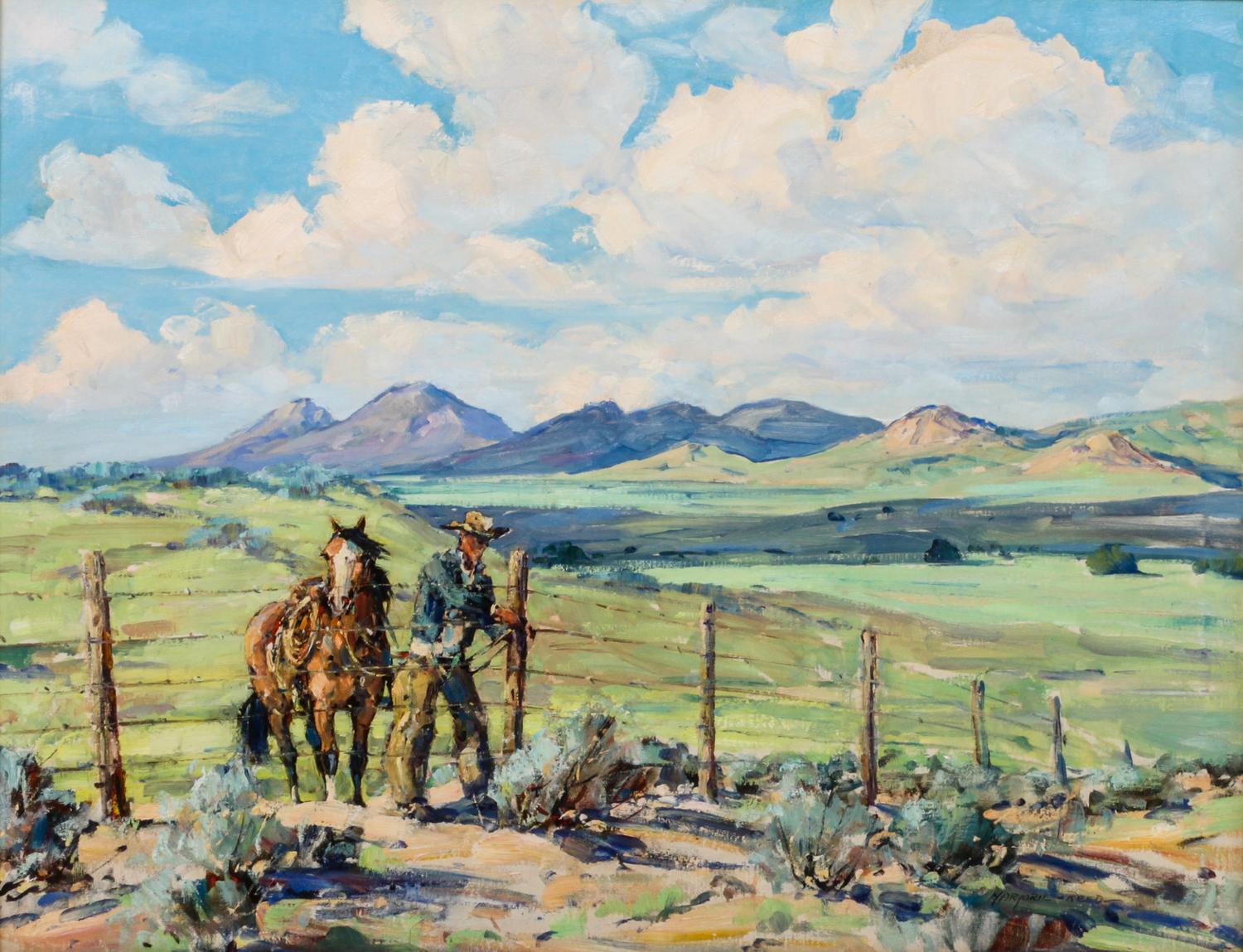 Marjorie Jane Reed, (American, 1915-1996), Fixing Fences