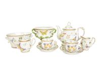 Nine Anna Weatherly Butterfly Meadow Pattern Porcelain Articles by Pirkenhammer