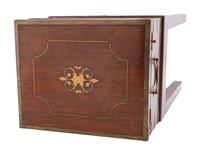 An English Brass-Inlaid Mahogany Game Box on Stand