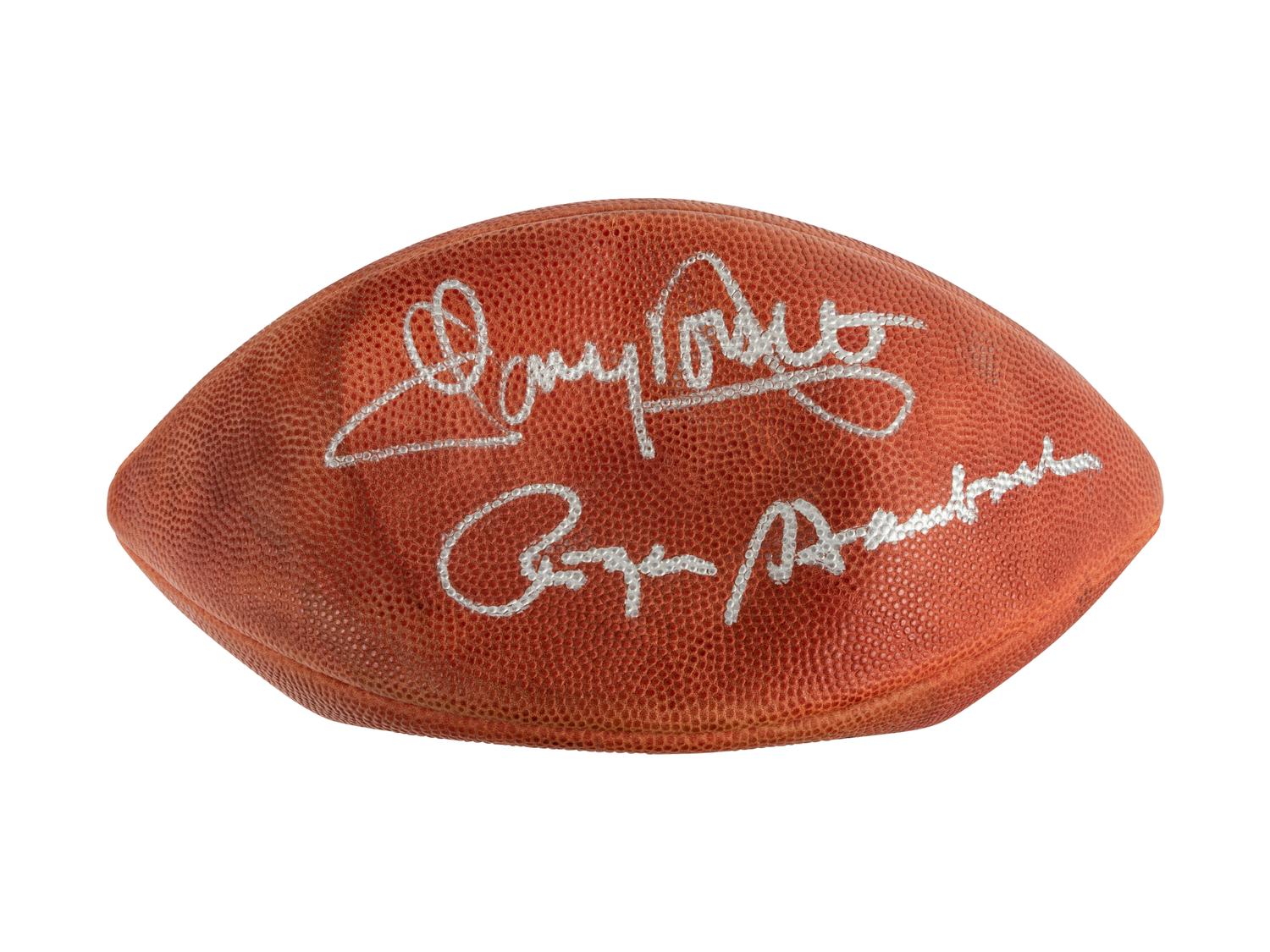 Mike Ditka’s Personally Owned Wilson NFL 75 Multi-Signed Hall of Fame Autograph Football Formerly Displayed at Mike Ditka's Restaurant