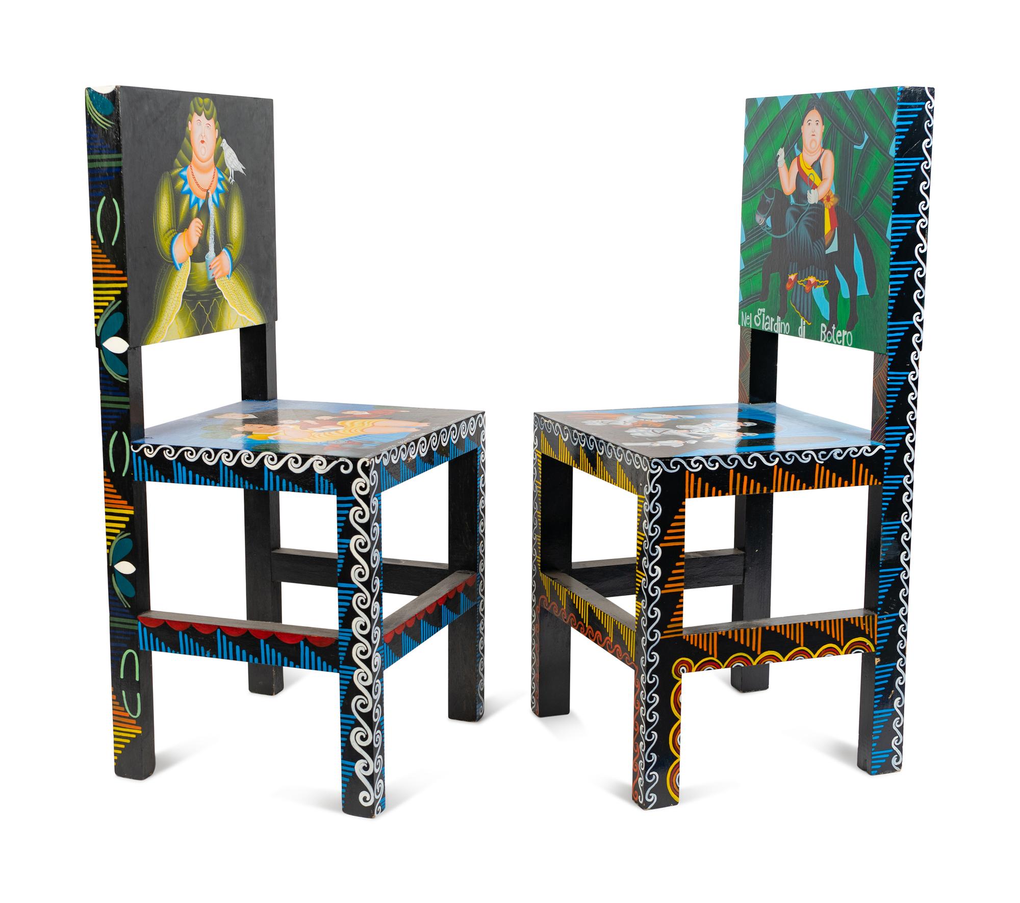 A Pair of Painted Side Chairs