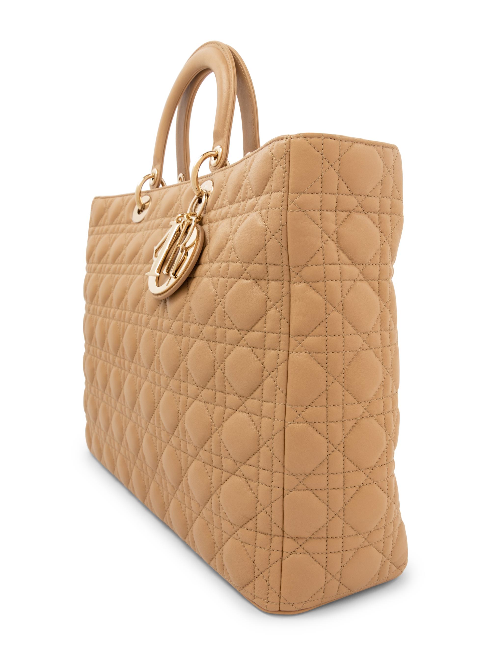 Christian Dior Tan Cannage Large Lady Dior Bag, 2010