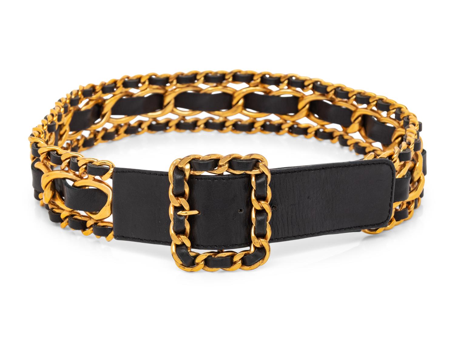 Chanel, Interwoven Leather-Chain Belt
