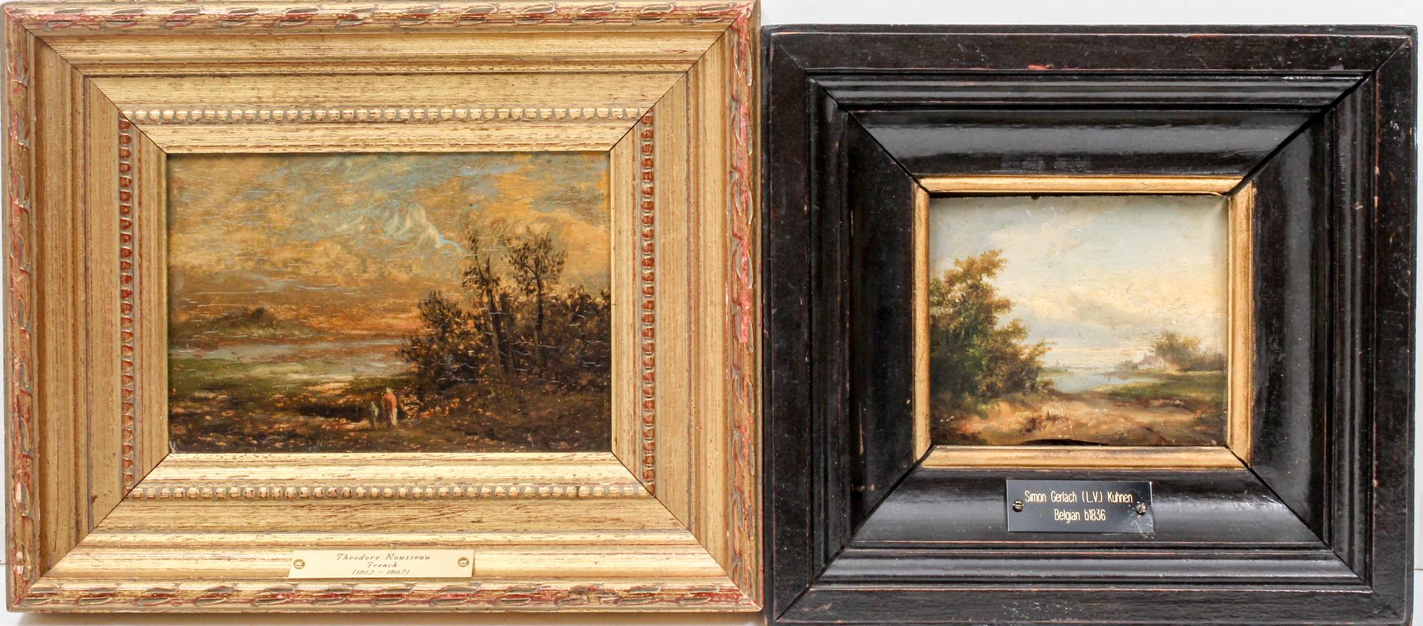 Two Landscapes, (19th century), one in the manner of Theodore Rousseau and the other by an unknown artist