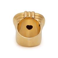 YELLOW GOLD, MABE PEARL AND DIAMOND RING