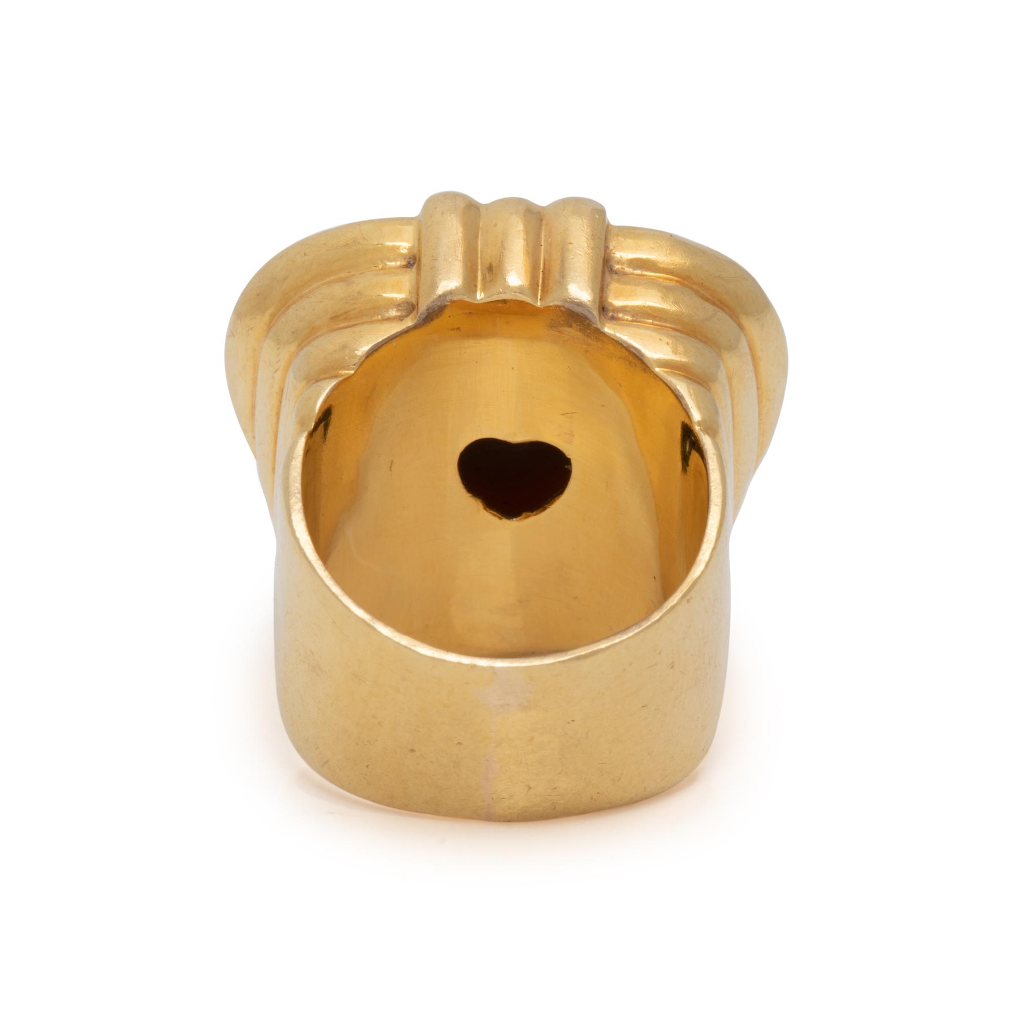 YELLOW GOLD, MABE PEARL AND DIAMOND RING