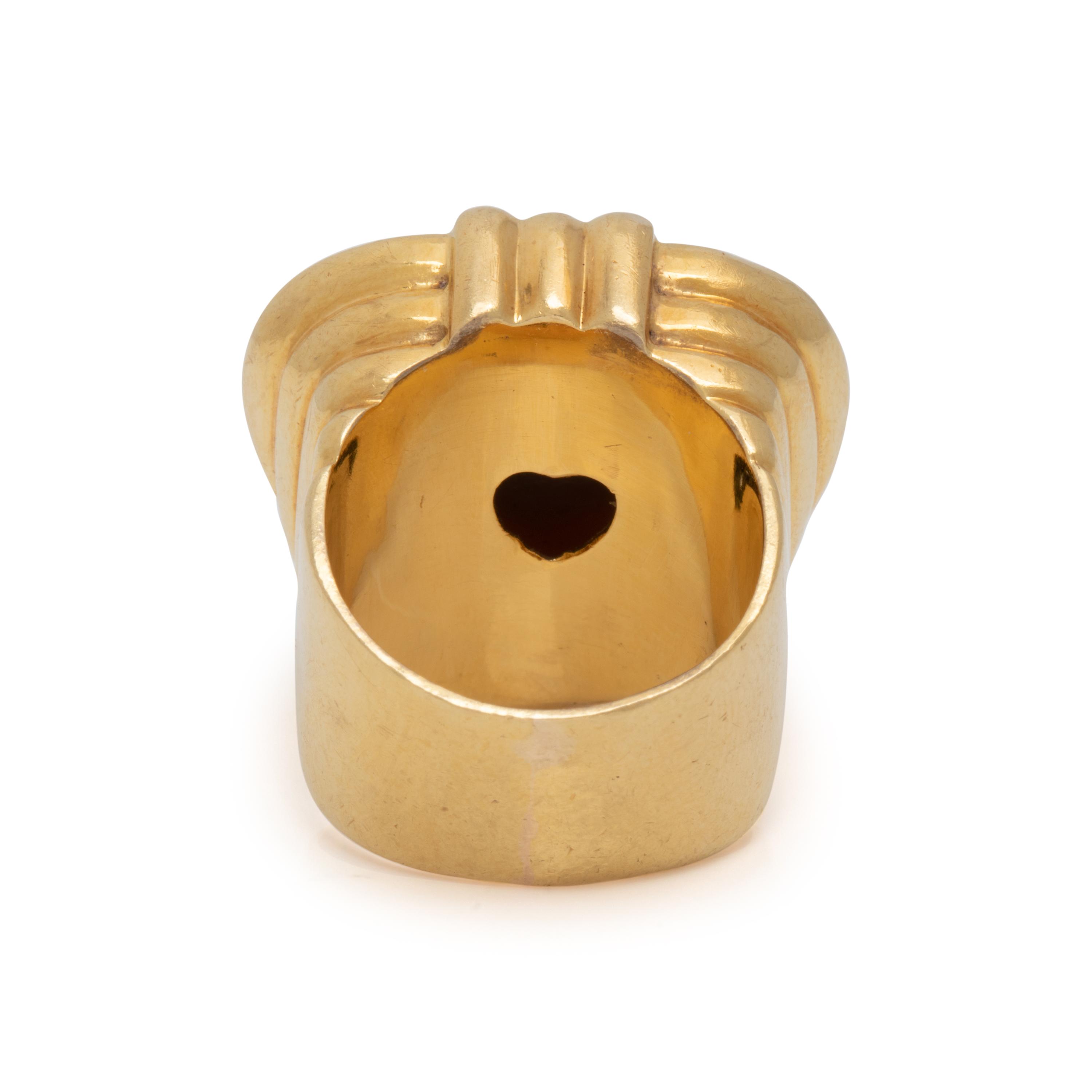 YELLOW GOLD, MABE PEARL AND DIAMOND RING