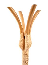 A Modern Carved and Painted Maple and Cherrywood Hat Stand