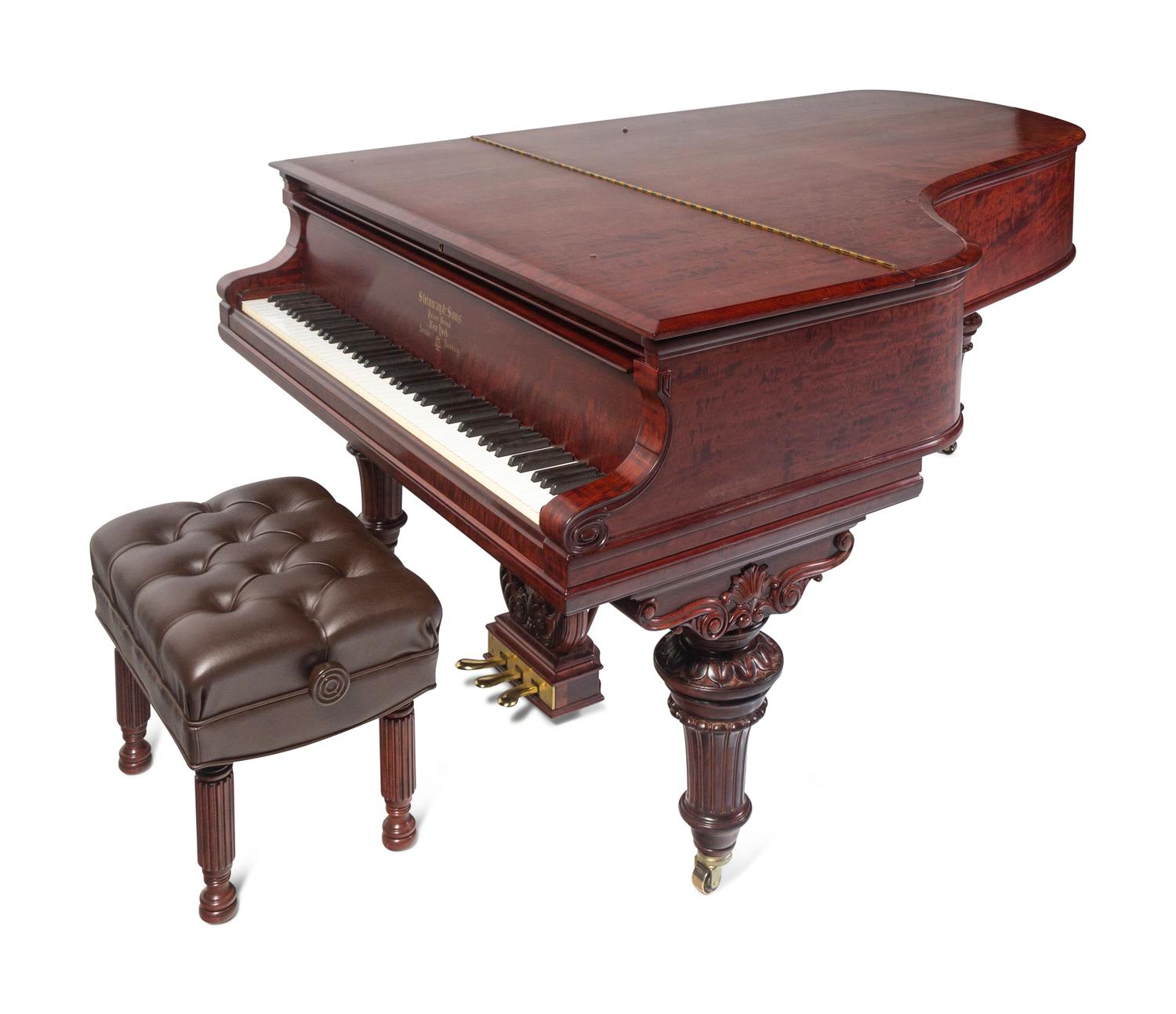 A Steinway and Sons Model B Mahogany Grand Piano