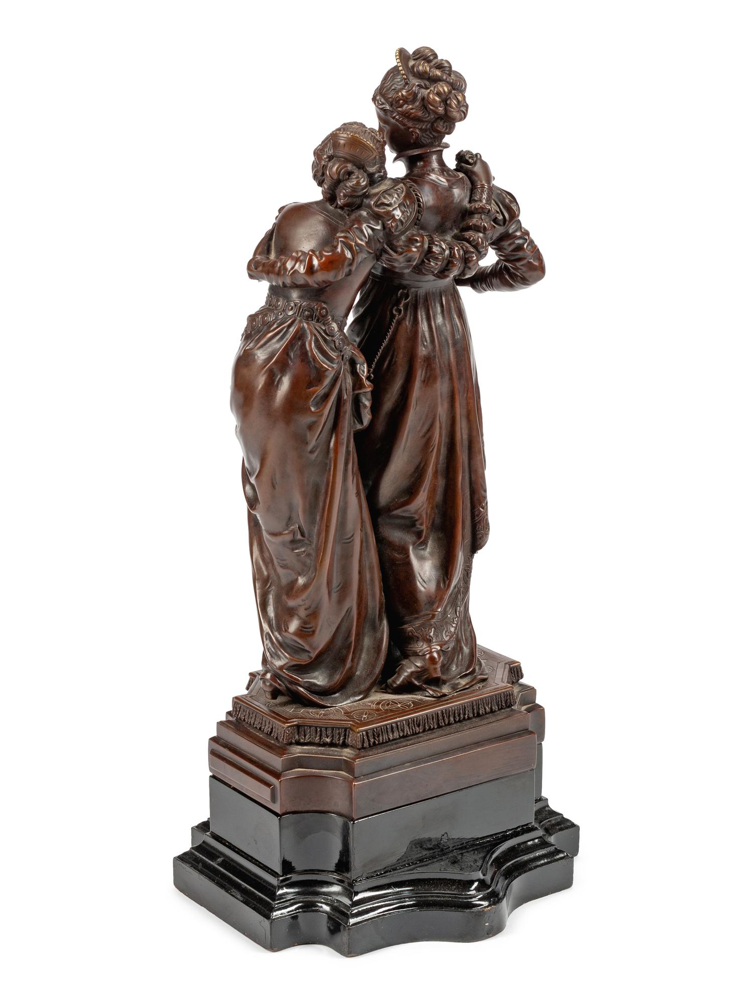 A French Patinated Bronze Figural Group