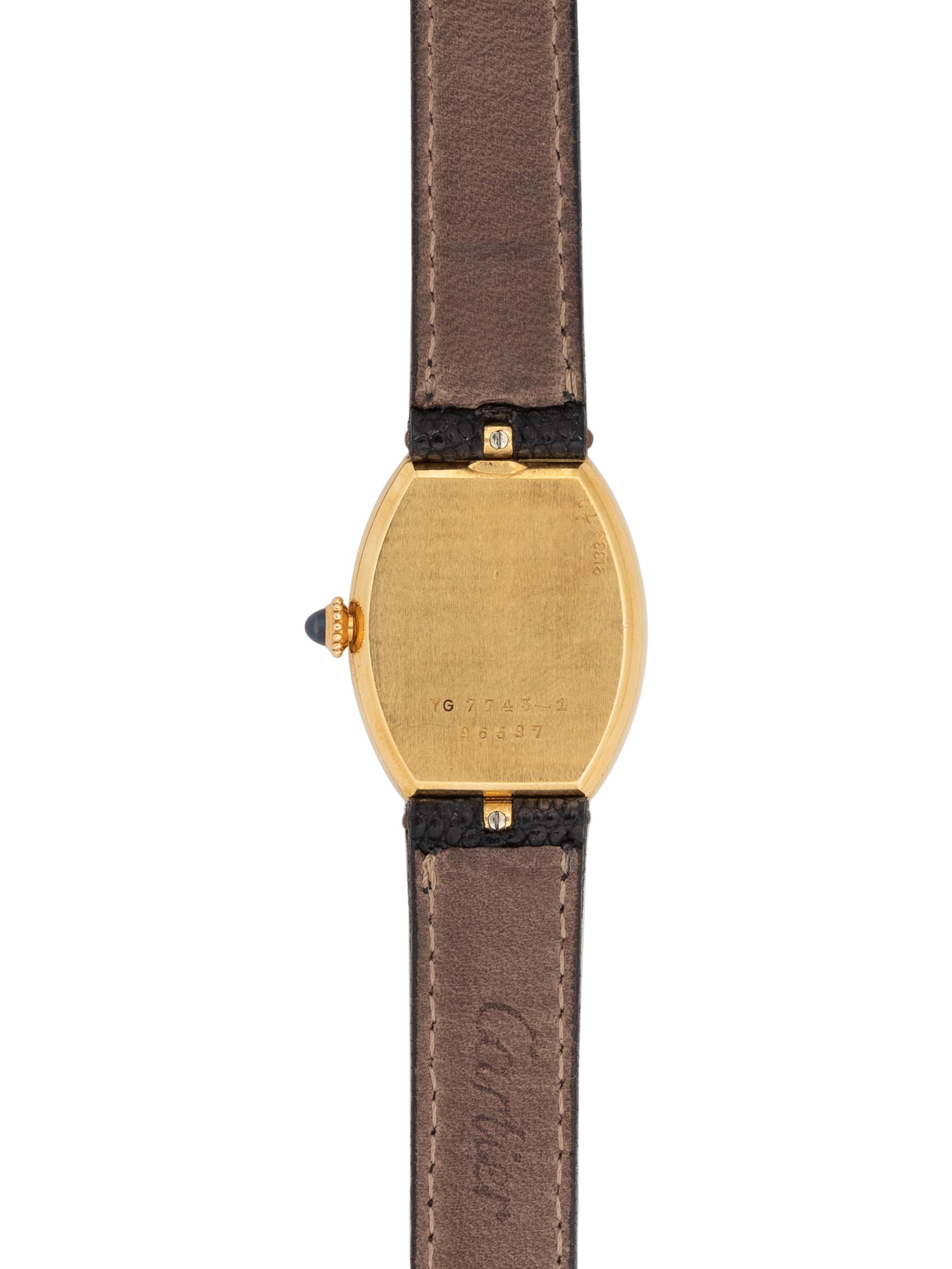 CARTIER, 18K YELLOW GOLD REF. 7743-1 'BAIGNOIRE' WRISTWATCH