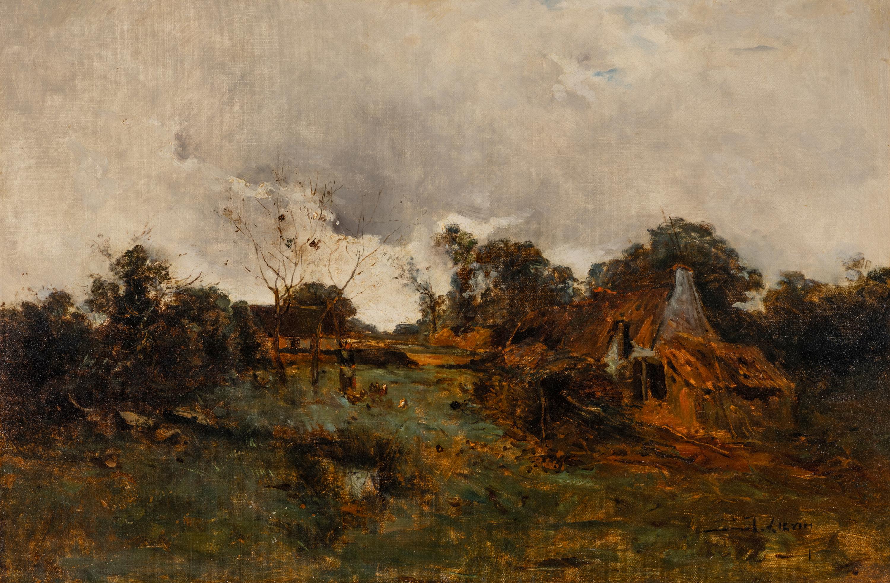 Eugène Galien-Laloue (French, 1854–1941) — Paysanne à la ferme