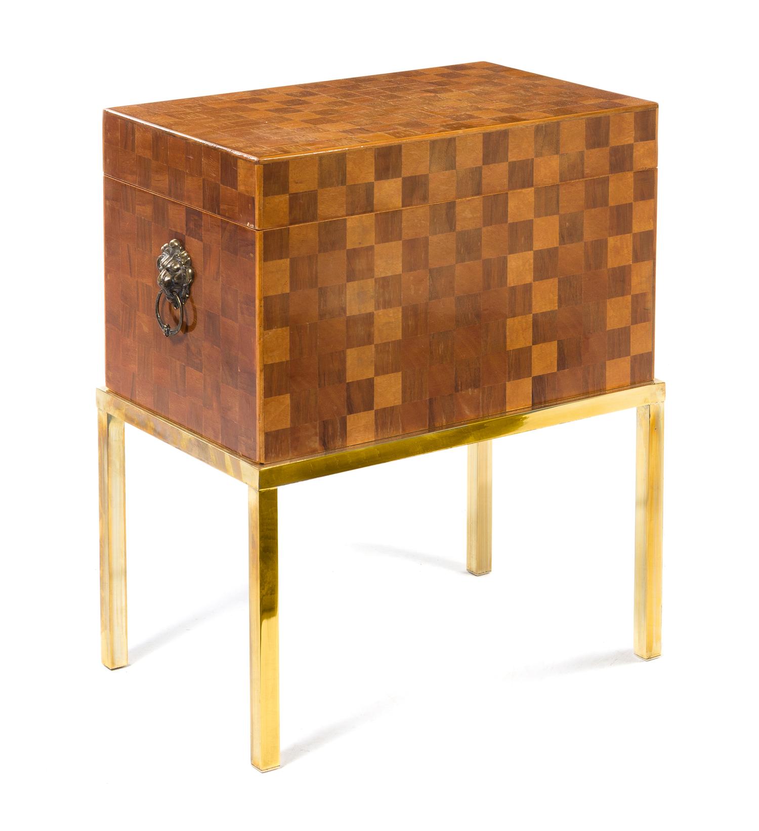 William Switzer, ITALY, c.1990, a parquetry chest, mounted on a base
