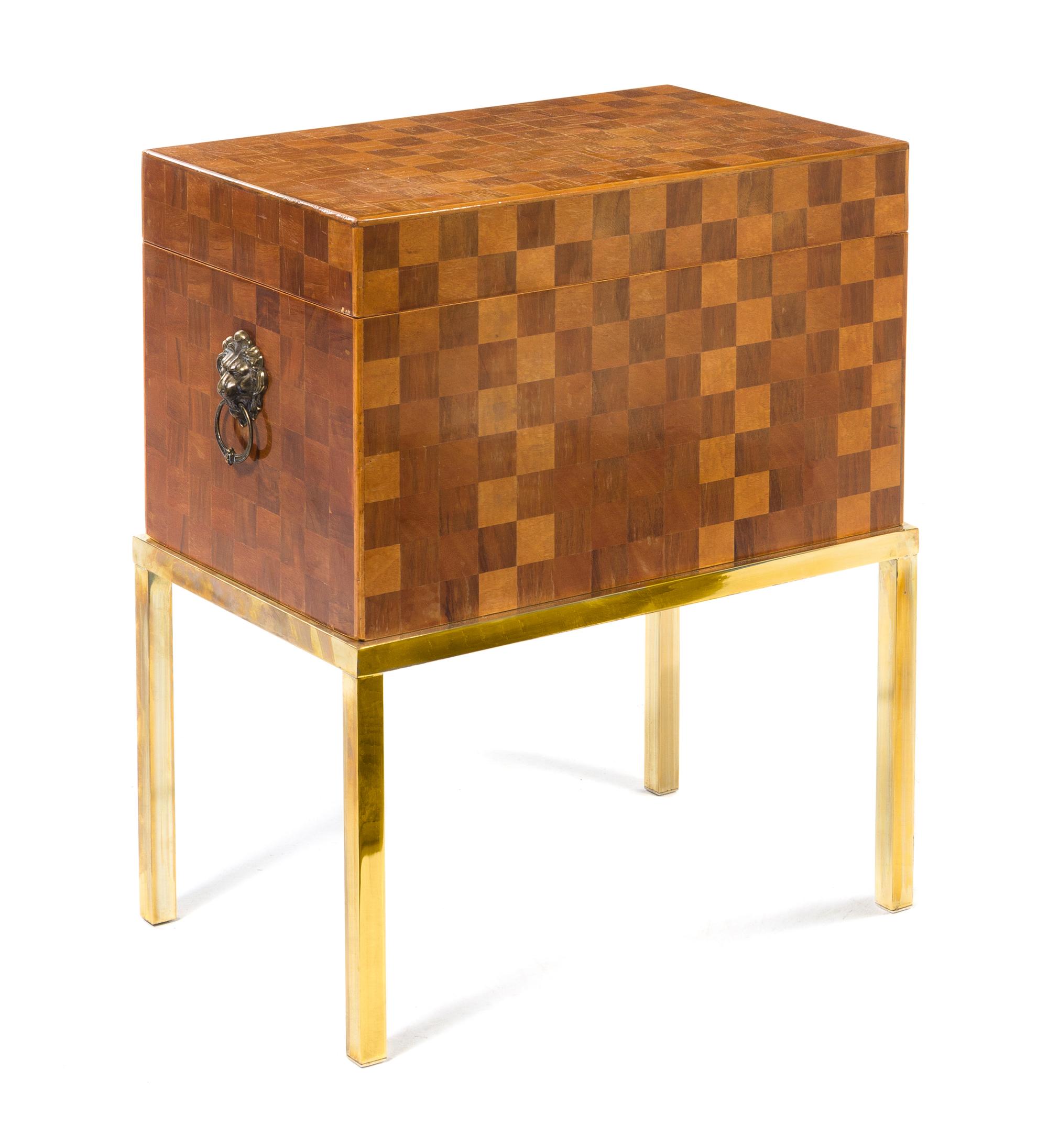 William Switzer, ITALY, c.1990, a parquetry chest, mounted on a base