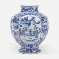 A Chinese blue and white porcelain jar 青花罐 17th century ????