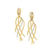 Bicolor Gold and Diamond Pendant Earrings
