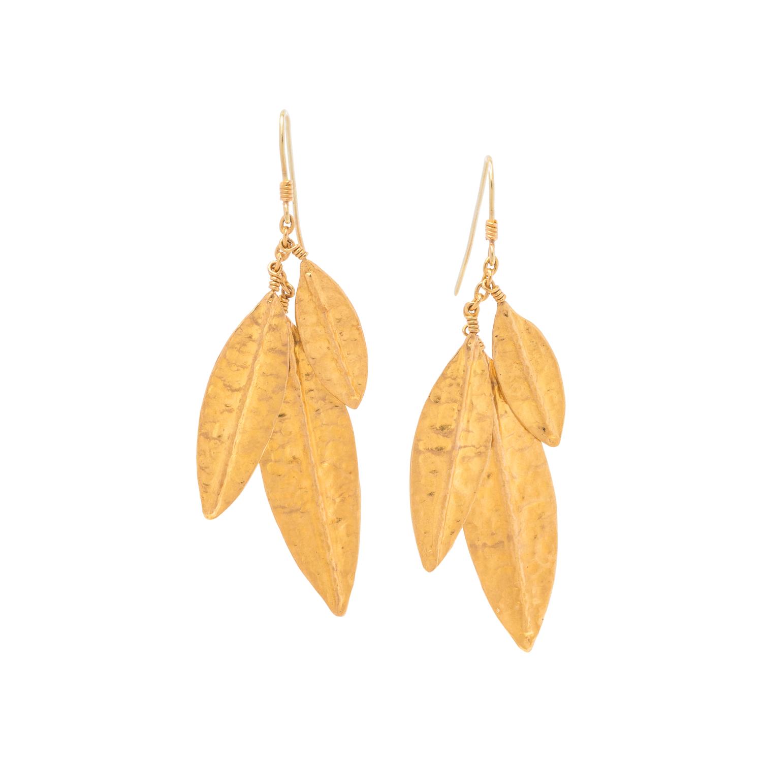YELLOW GOLD LEAF EARRINGS