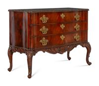 A Pair of Ralph Lauren Heiress Carved Mahogany Commodes