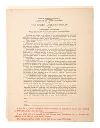 [NATIVE AMERICAN]. CURTIS, Edward (1868-1952). North American Indian Prospectus.