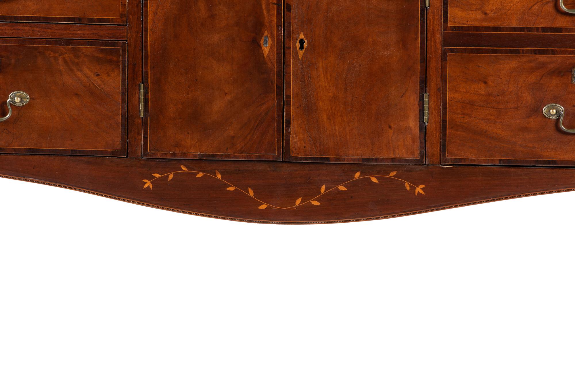 A Fine Federal Leafy-Vine Inlaid Mahogany Diminutive Sideboard