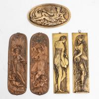 A Group of Five Bronze and Cast Metal Panels Height of tallest 11 5/8 inches. — 19TH/20TH CENTURY