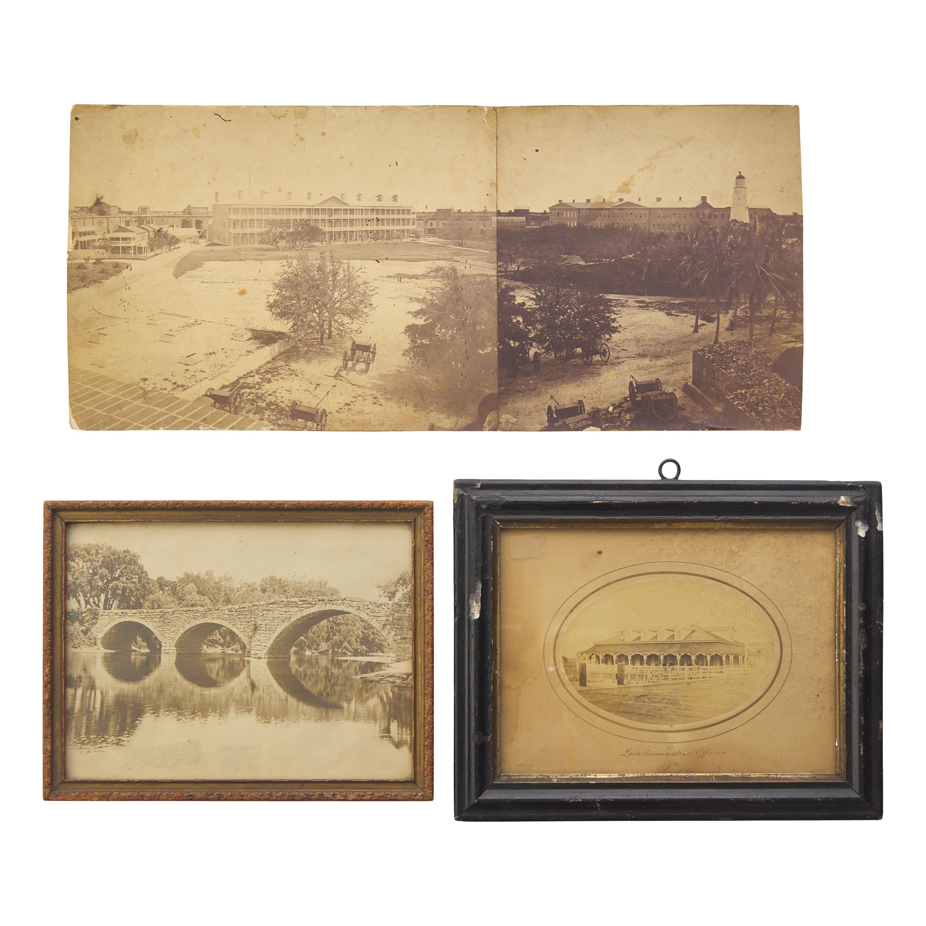 [Civil War] Group of 20-plus photos, including views of Charleston, Alexandria, Fortress Monroe, and Soldier's Monument in Santa Fe