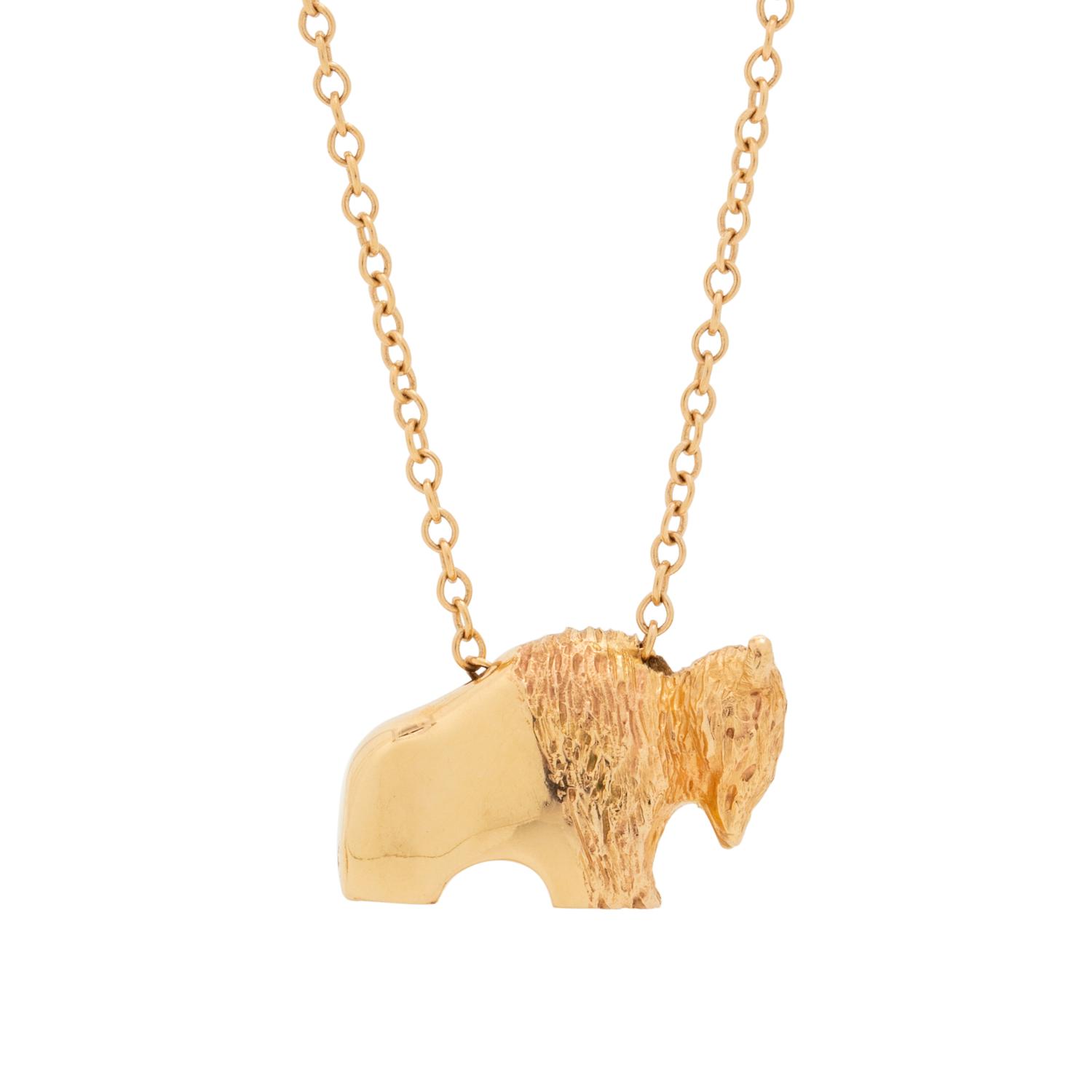 YELLOW GOLD BUFFALO NECKLACE