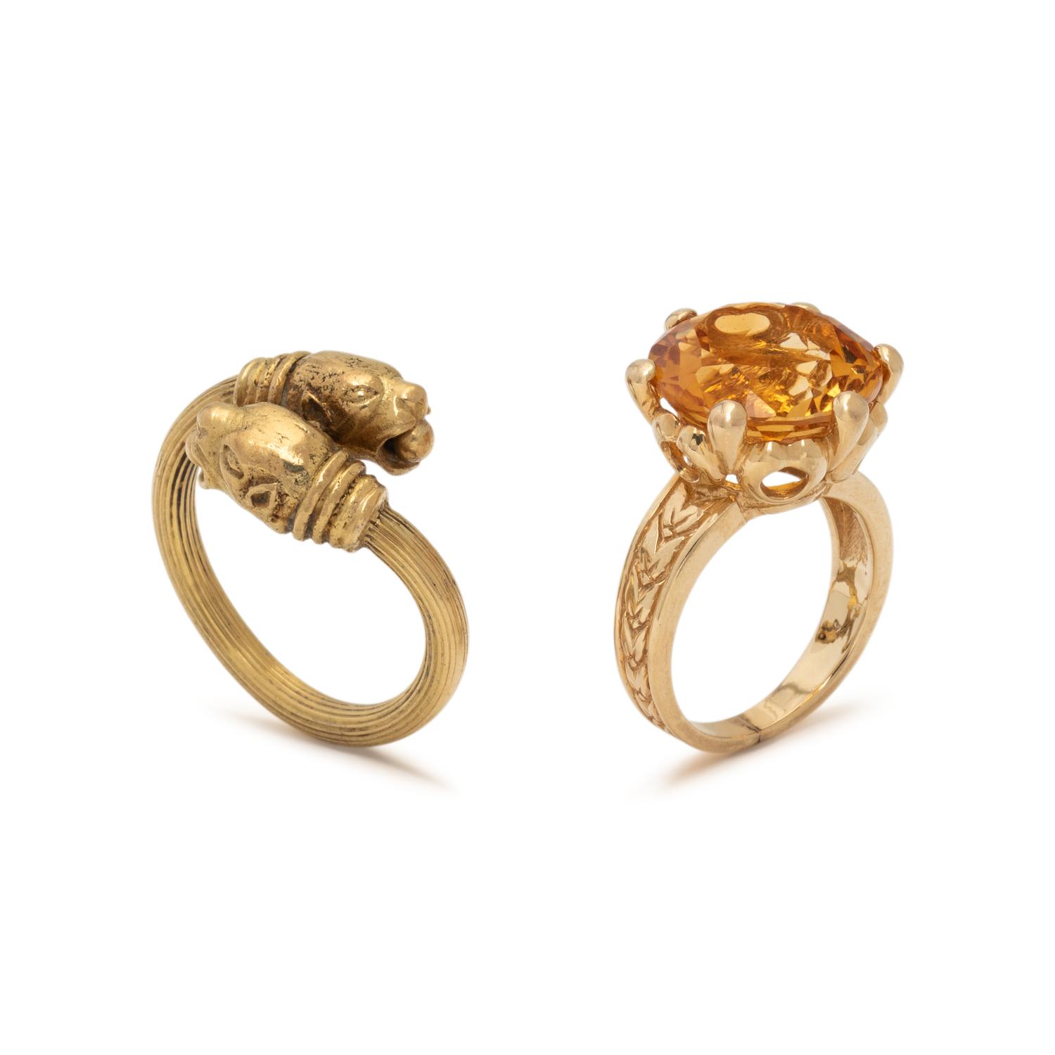 COLLECTION OF YELLOW GOLD RINGS