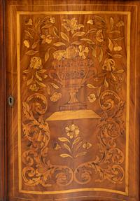 A Dutch Marquetry Corner Cabinet