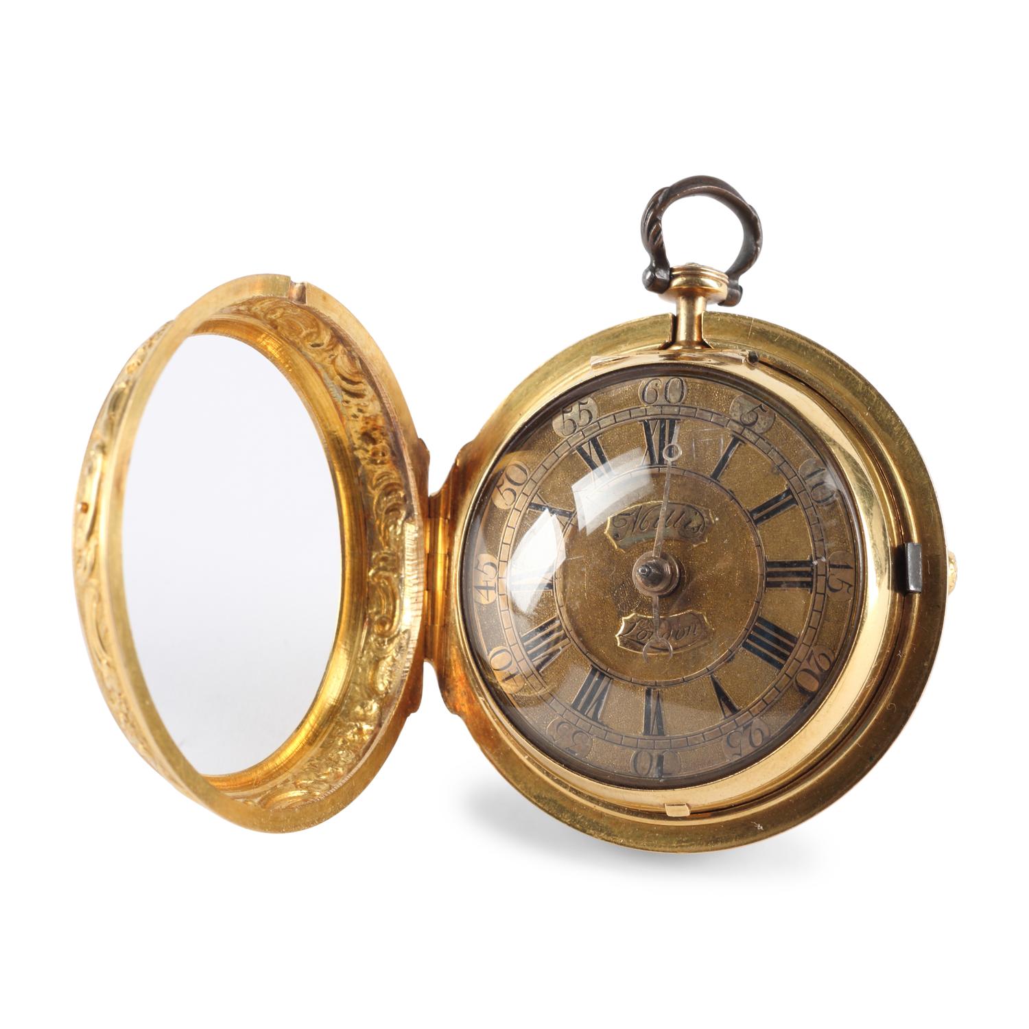 An English Gold and Repoussè Gold Cased Pocket Watch