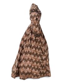 Silk Taffeta Dress with Ikat Print, 1860s