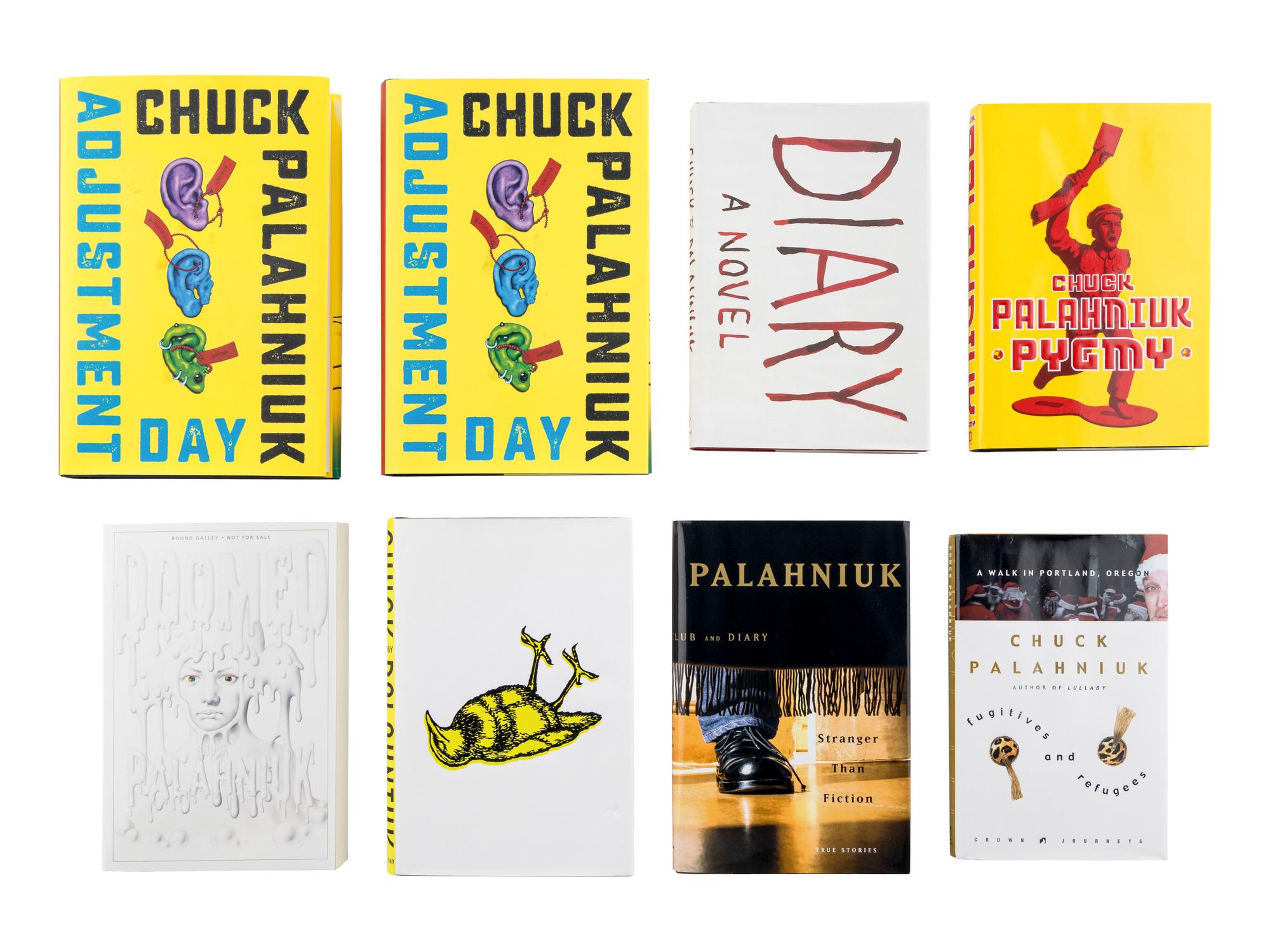 PALAHNIUK, Chuck (b. 1962). A group of 8 works by Palahniuk, ALL FIRST EDITIONS, ALL SIGNED OR INSCRIBED, comprising: